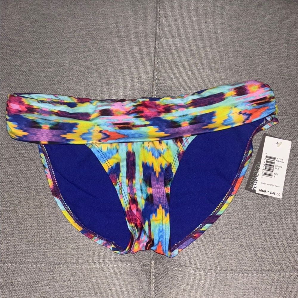Kenneth Cole Reaction: Fold-Over Waist Bikini Bottom - Vibrant Abstract Print